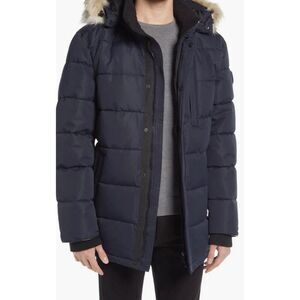 Noize Quilted Parka Jacket with Faux Fur Trim Men’s Large NWT